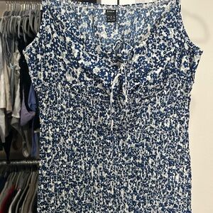 Blue Floral Sleeveless Top